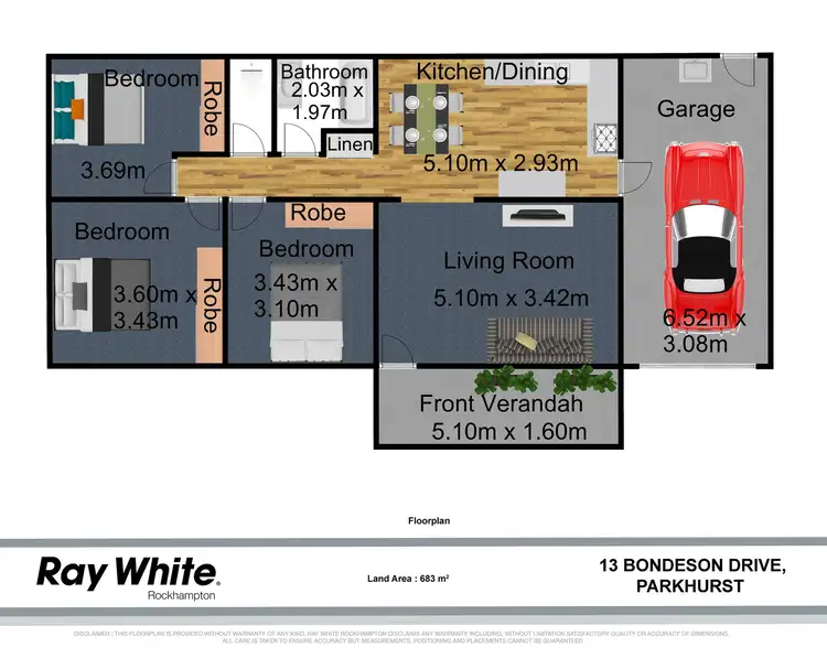 Floorplan of Homely house listing, 13 Bondeson Drive, Parkhurst QLD 4702