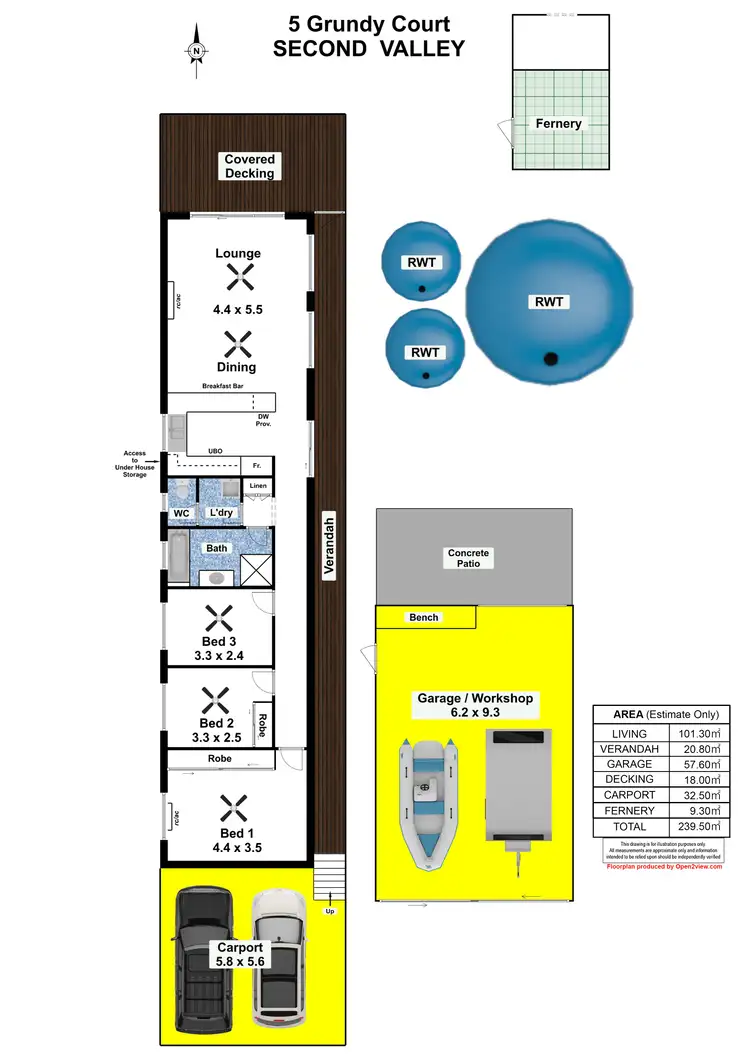 Floorplan of Homely house listing, 5 Grundy Court, Second Valley SA 5204