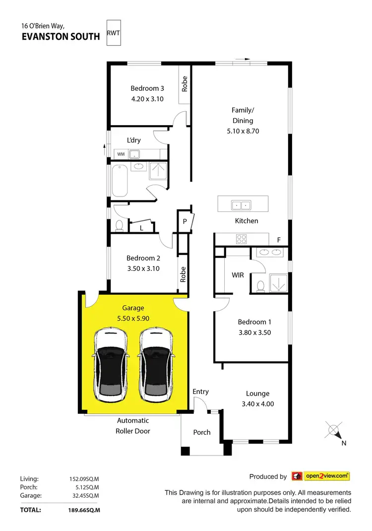 Floorplan of Homely house listing, 16 O'Brien Way, Evanston South SA 5116