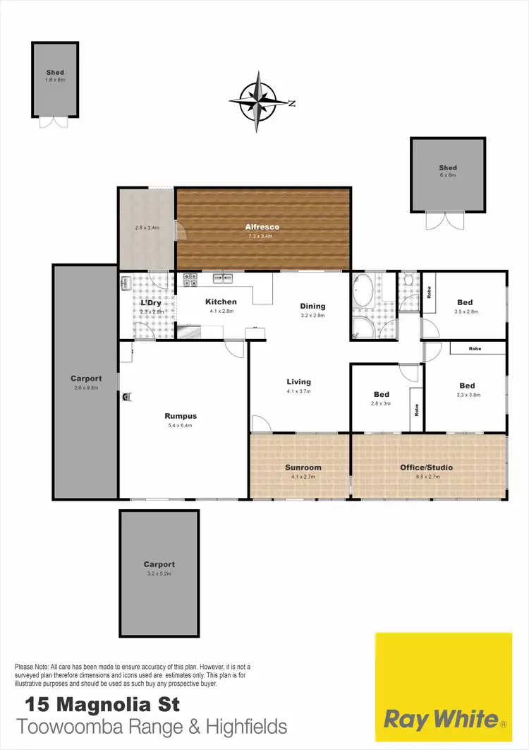 Floorplan of Homely house listing, 15 Magnolia Street, Centenary Heights QLD 4350