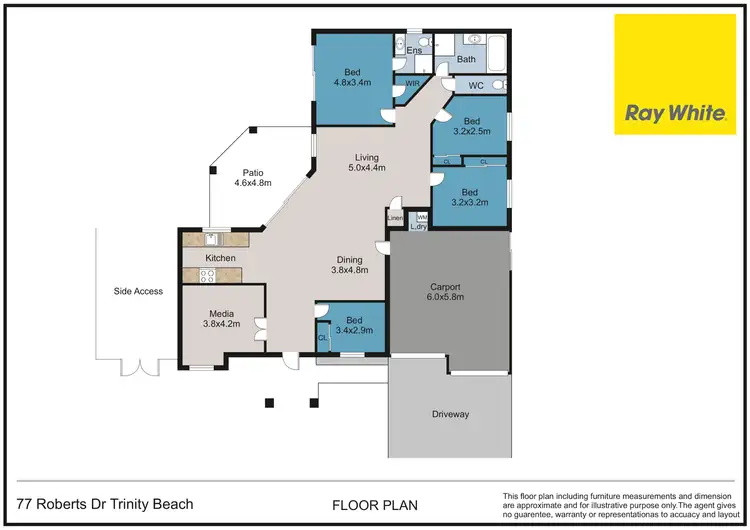 Floorplan of Homely house listing, 77 Roberts Drive, Trinity Beach QLD 4879