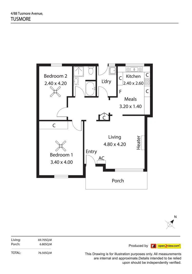 Floorplan of Homely unit listing, 4/88 Tusmore Avenue, Tusmore SA 5065