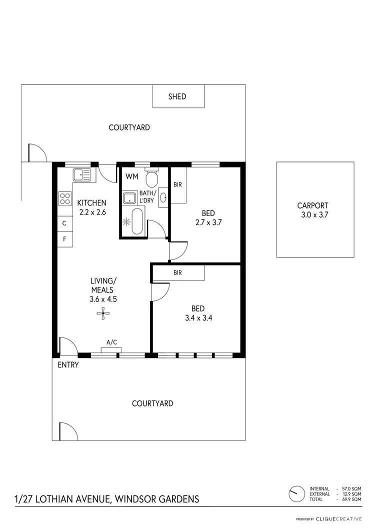 Floorplan of Homely unit listing, 1/27 Lothian Avenue, Windsor Gardens SA 5087