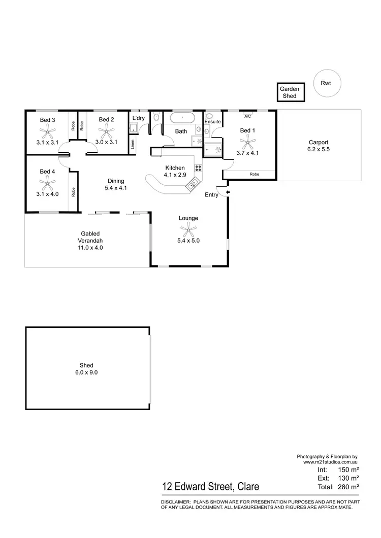 Floorplan of Homely house listing, 12 Edward Street, Clare SA 5453