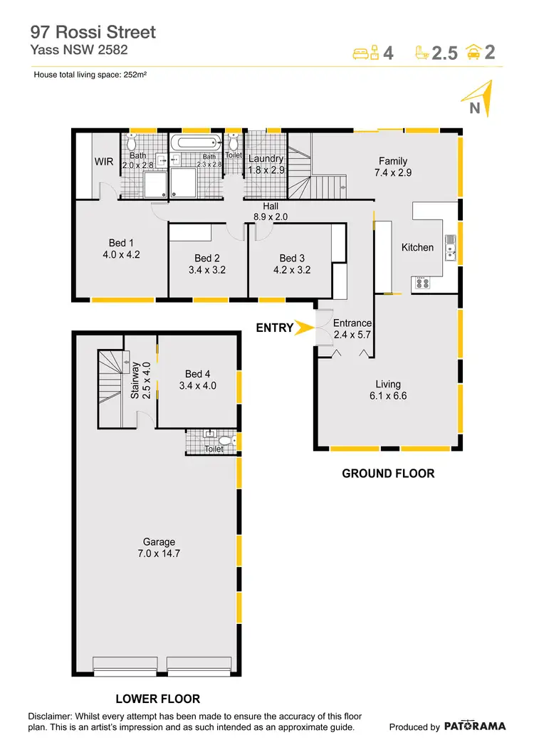 Floorplan of Homely house listing, 97 Rossi Street, Yass NSW 2582
