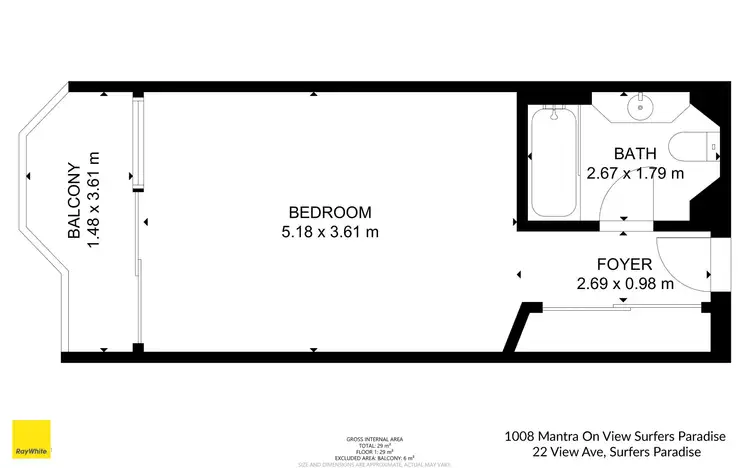 Floorplan of Homely apartment listing, 1008/22 View Avenue, Surfers Paradise QLD 4217