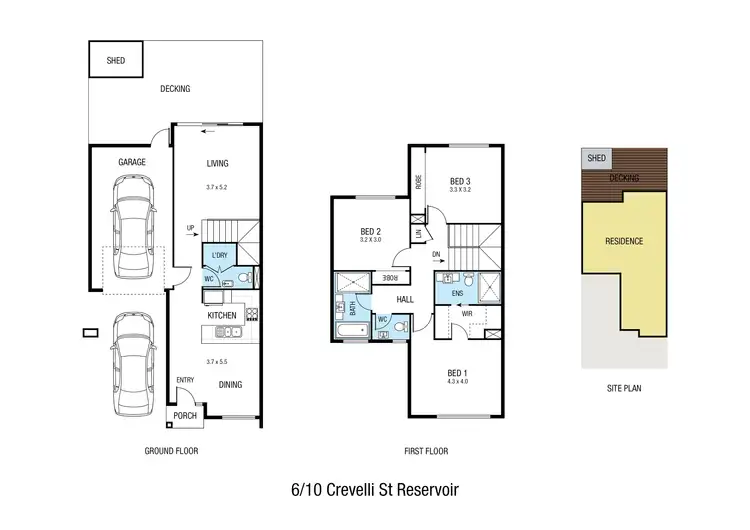 Floorplan of Homely townhouse listing, 6/10 Crevelli Street, Reservoir VIC 3073