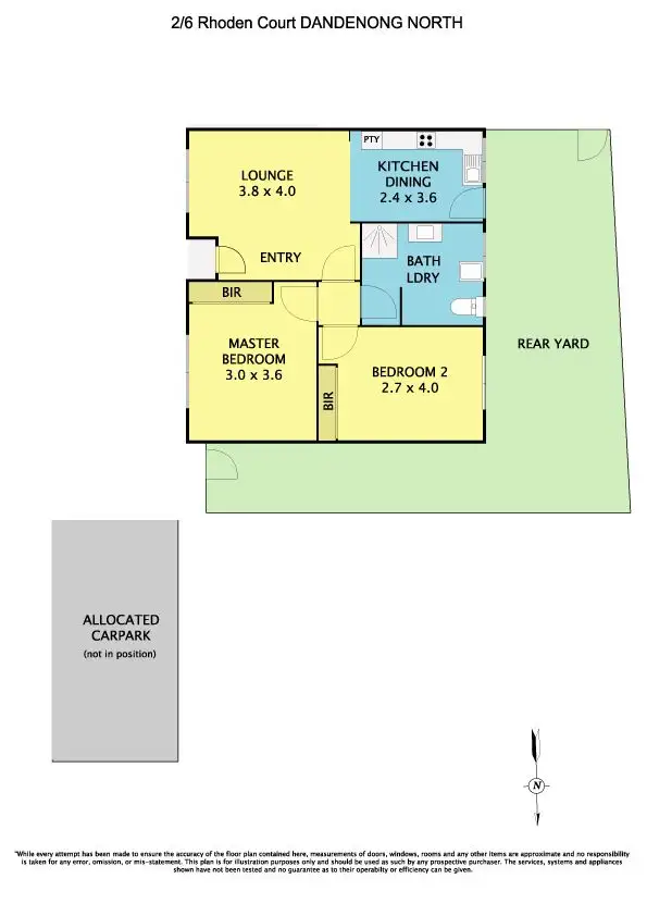 Floorplan of Homely unit listing, 2/6 Rhoden Court, Dandenong North VIC 3175
