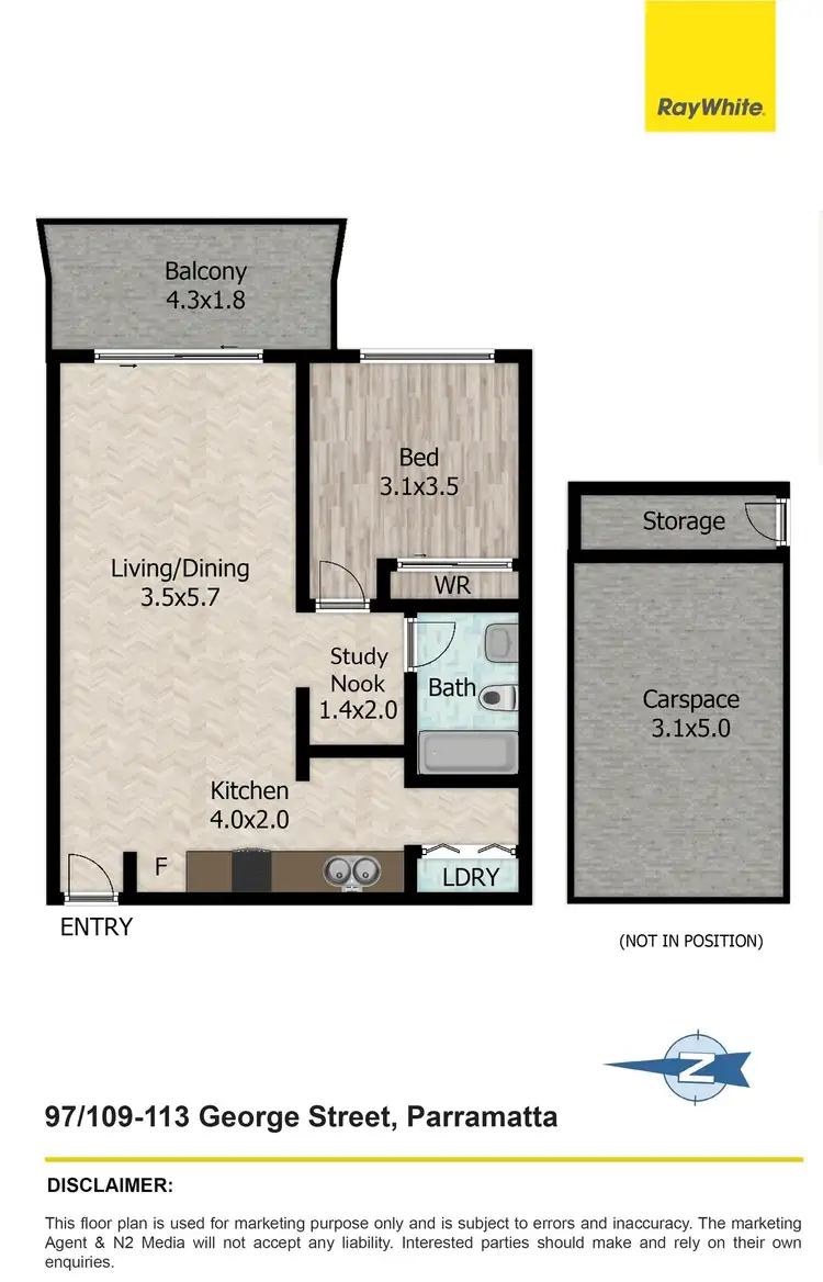 Floorplan of Homely apartment listing, 97/109-113 George Street, Parramatta NSW 2150