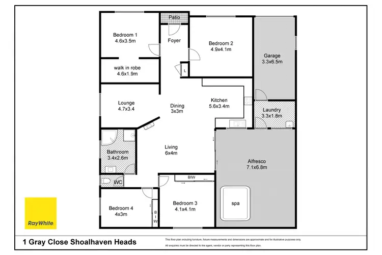 Floorplan of Homely house listing, 1 Gray Close, Shoalhaven Heads NSW 2535