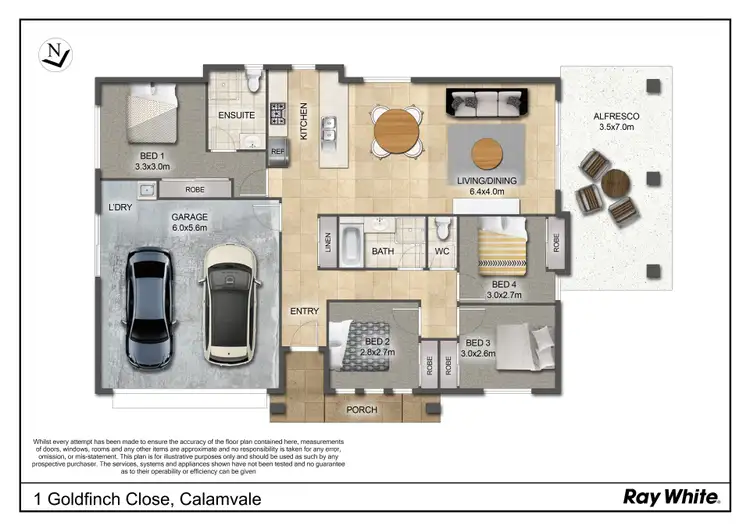 Floorplan of Homely house listing, 1 Goldfinch Close, Calamvale QLD 4116