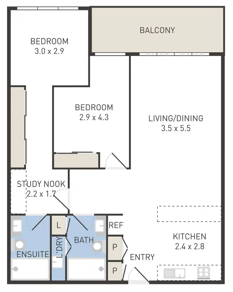 Floorplan of Homely apartment listing, 226/33 Quay Boulevard, Werribee South VIC 3030