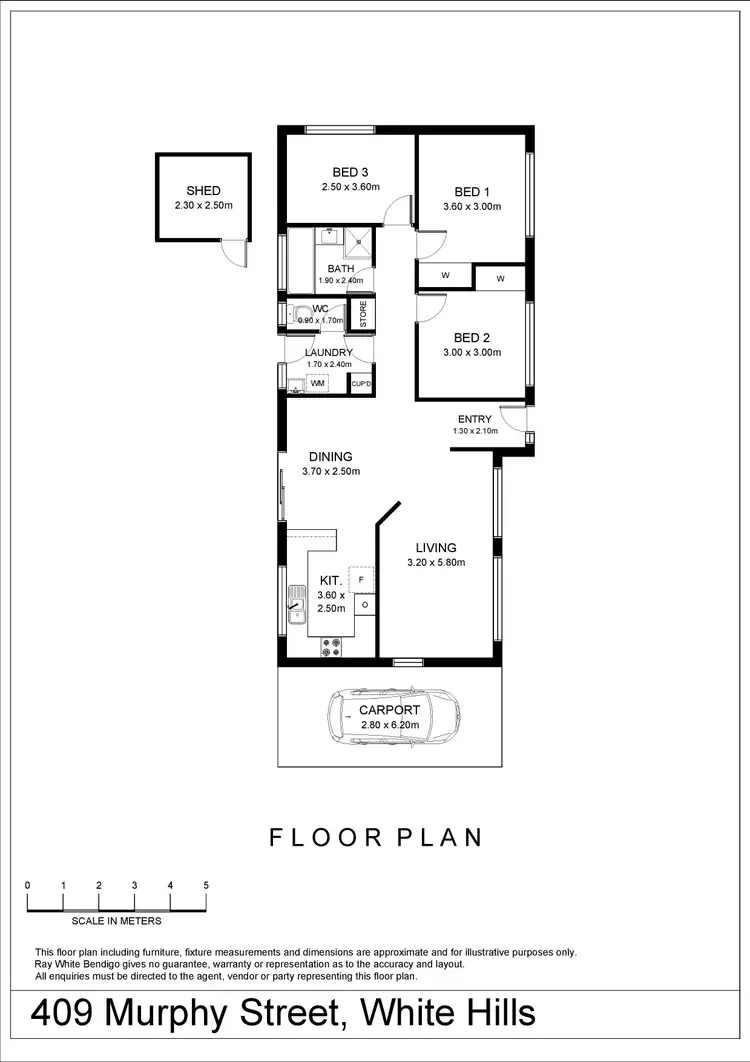 Floorplan of Homely house listing, 409 Murphy Street, White Hills VIC 3550