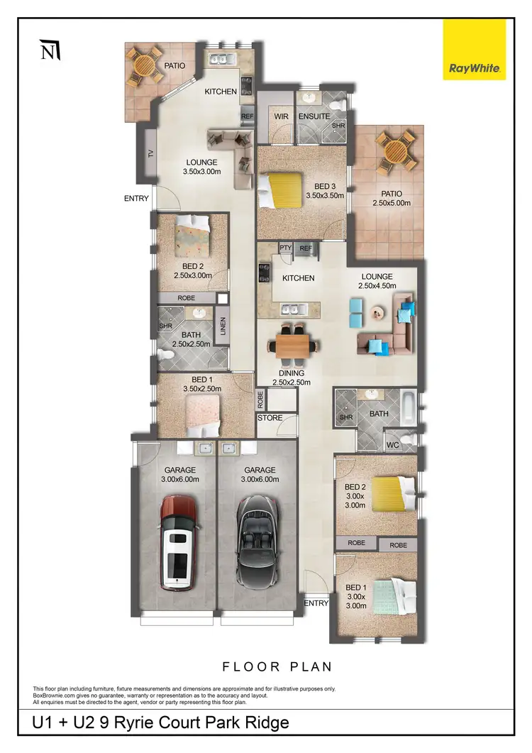 Floorplan of Homely semi-detached listing, 9 Ryrie Court, Park Ridge QLD 4125