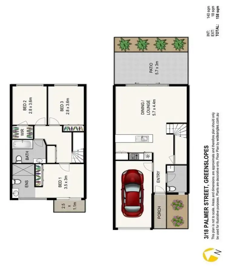 Floorplan of Homely townhouse listing, 3/18 Palmer Street, Greenslopes QLD 4120