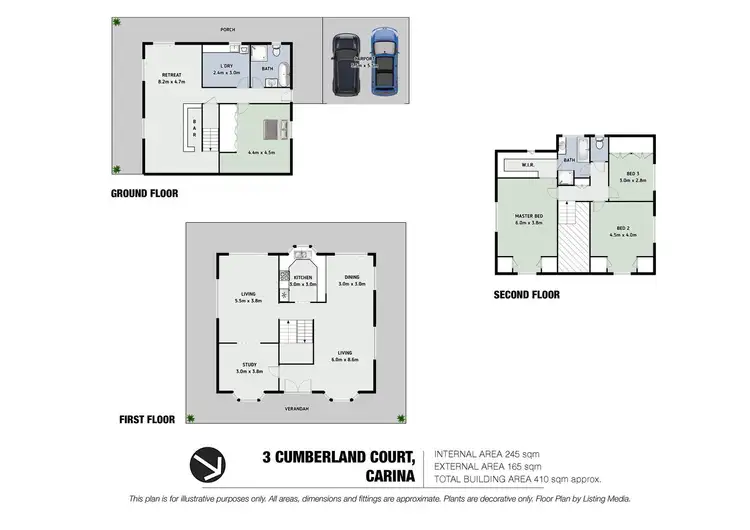 Floorplan of Homely house listing, 3 Cumberland Court, Carina Heights QLD 4152