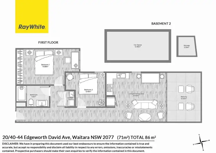 Floorplan of Homely apartment listing, 20/40-44 Edgeworth David Avenue, Waitara NSW 2077