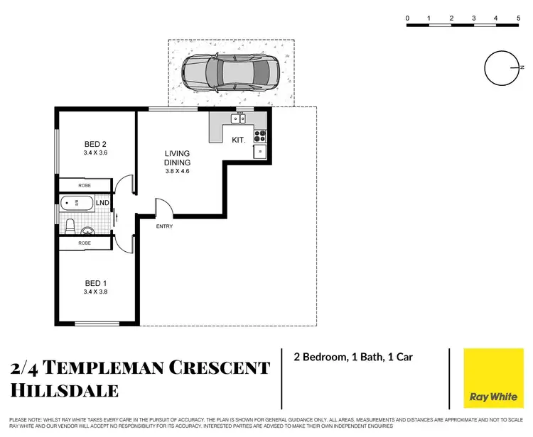 Floorplan of Homely apartment listing, 2/4 Templeman Crescent, Hillsdale NSW 2036
