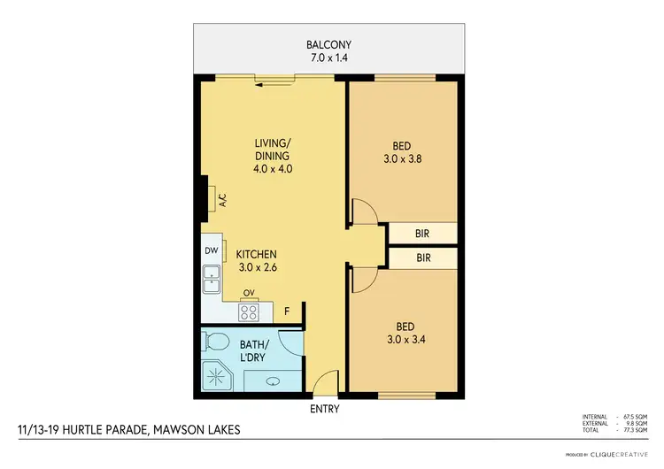 Floorplan of Homely apartment listing, 11/13-19 Hurtle Parade, Mawson Lakes SA 5095