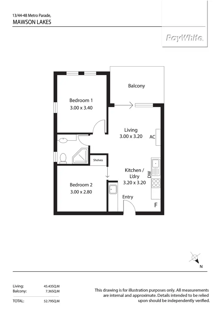 Floorplan of Homely apartment listing, 13/44-48 Metro Parade, Mawson Lakes SA 5095