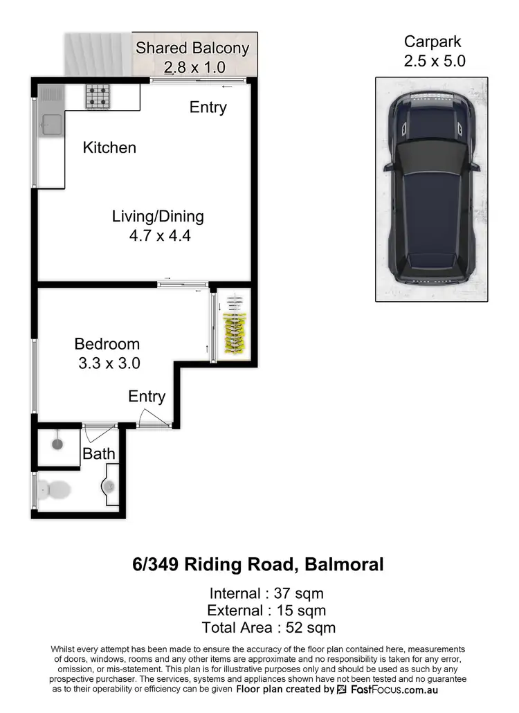Floorplan of Homely apartment listing, 6/349 Riding Road, Balmoral QLD 4171