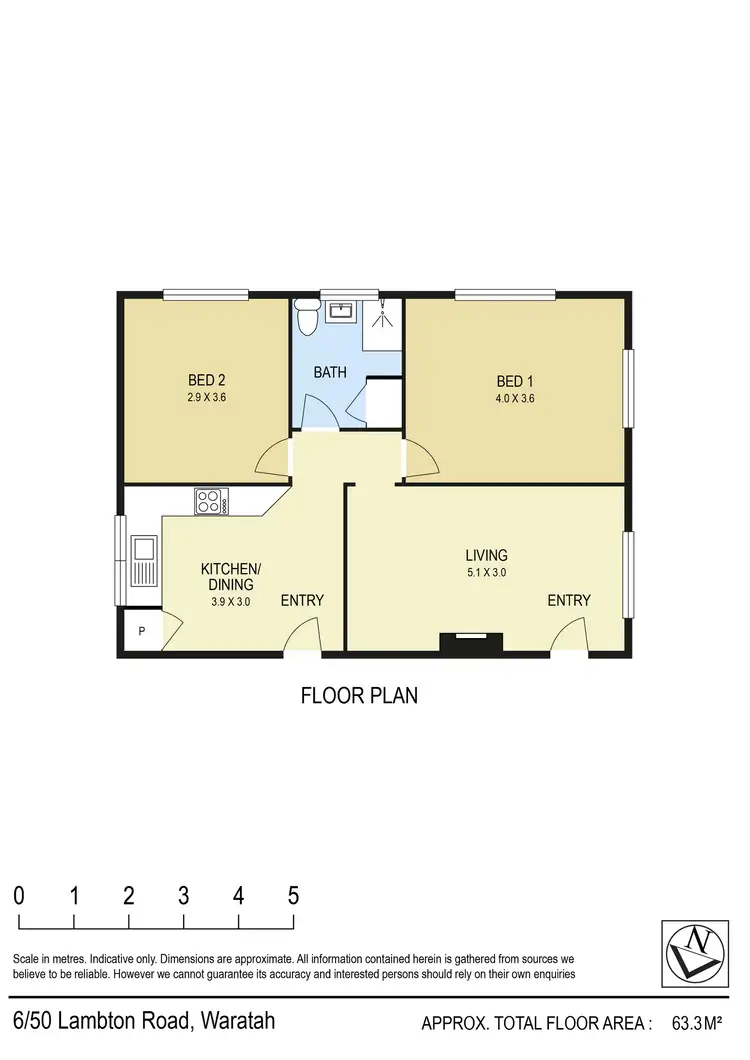 Floorplan of Homely unit listing, 6/50 Lambton Road, Waratah NSW 2298