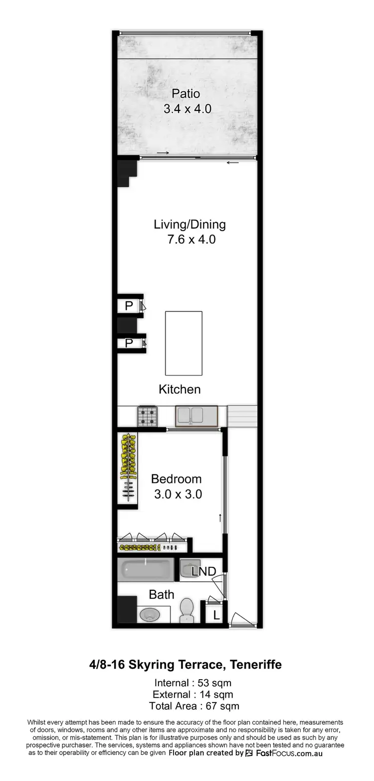 Floorplan of Homely apartment listing, 4/8 Skyring Terrace, Teneriffe QLD 4005