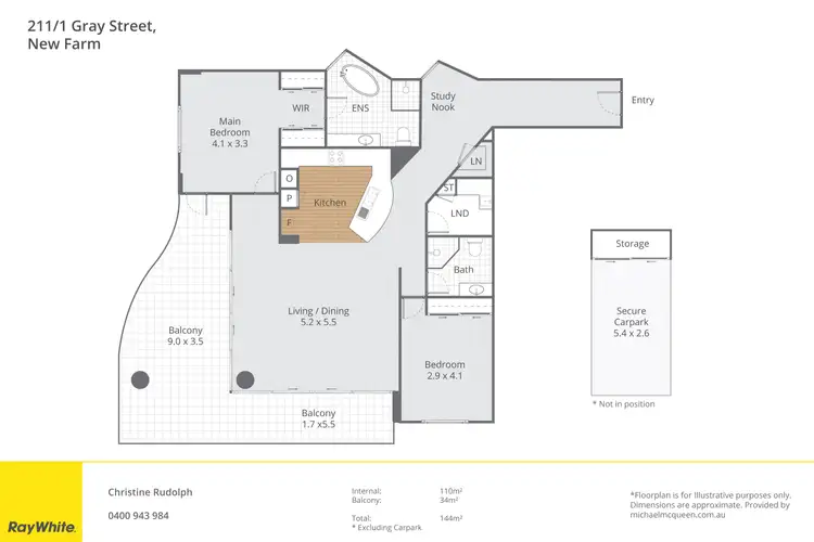 Floorplan of Homely apartment listing, 211/1 Gray Street, New Farm QLD 4005