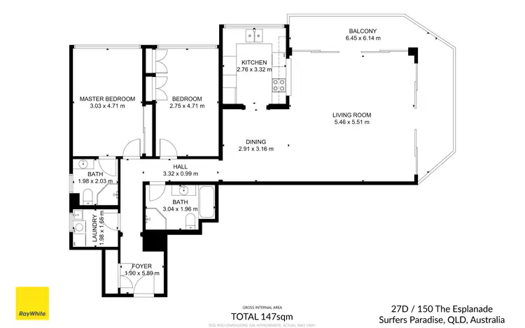 Floorplan of Homely apartment listing, 27D/150 The Esplanade, Surfers Paradise QLD 4217