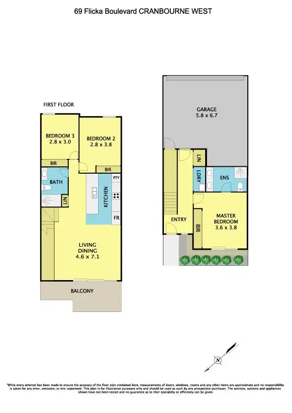 Floorplan of Homely townhouse listing, 69 Flicka Boulevard, Cranbourne West VIC 3977