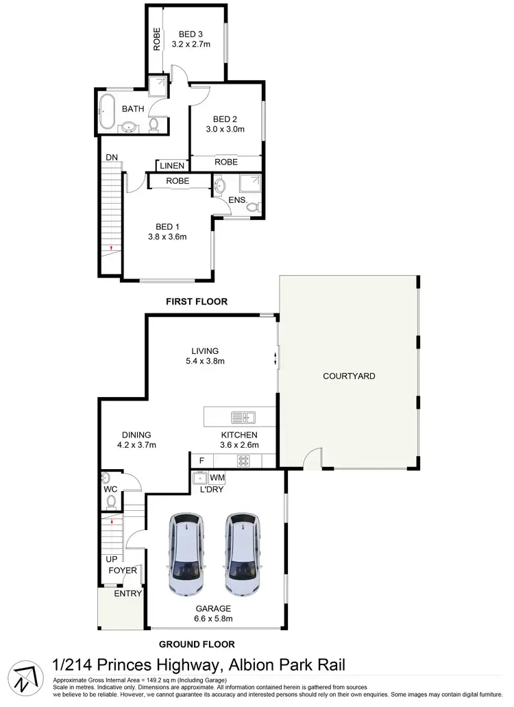 Floorplan of Homely townhouse listing, 1/214 Princes Highway, Albion Park Rail NSW 2527