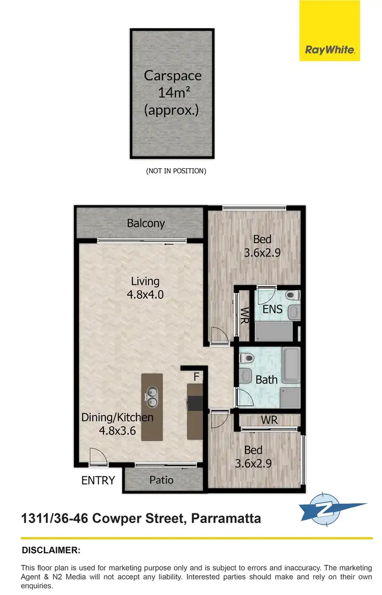 Floorplan of Homely apartment listing, 1311/36-46 Cowper Street, Parramatta NSW 2150