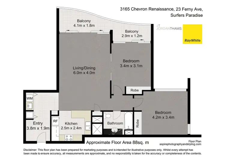 Floorplan of Homely apartment listing, 3165/23 Ferny Avenue, Surfers Paradise QLD 4217