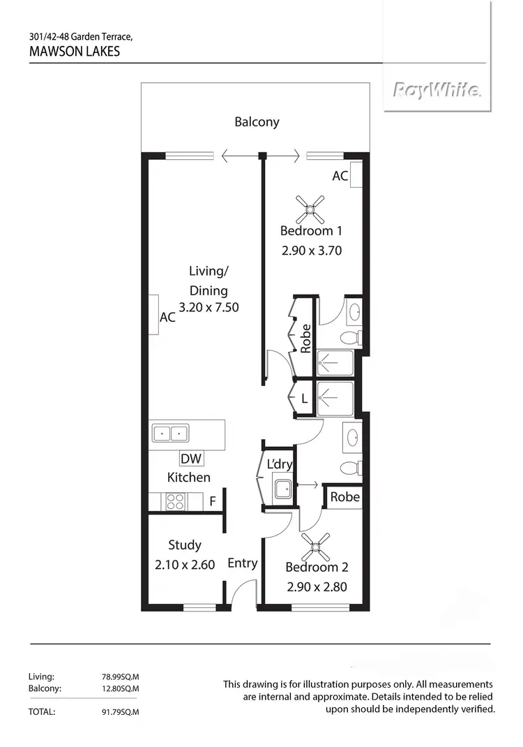 Floorplan of Homely apartment listing, 310/42-48 Garden Terrace, Mawson Lakes SA 5095