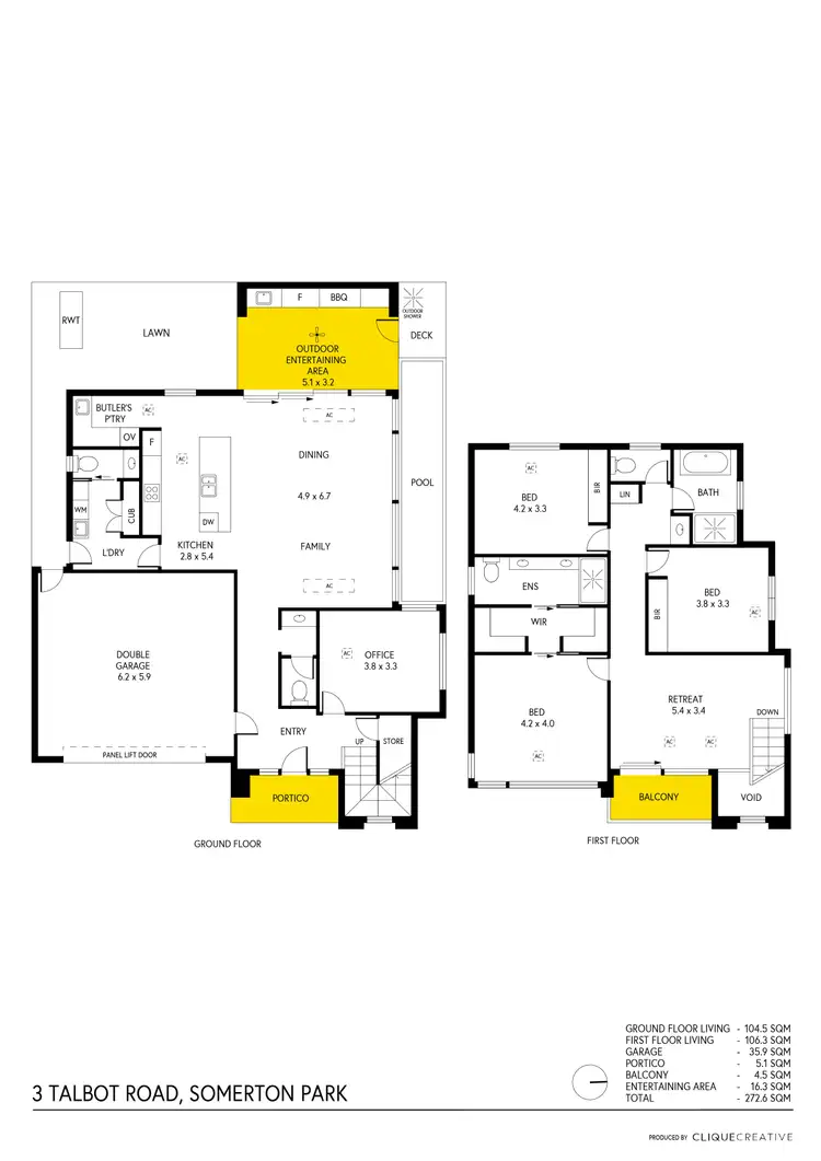 Floorplan of Homely house listing, 3 Talbot Road, Somerton Park SA 5044