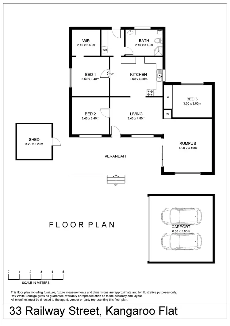 Floorplan of Homely house listing, 33 Railway Street, Kangaroo Flat VIC 3555