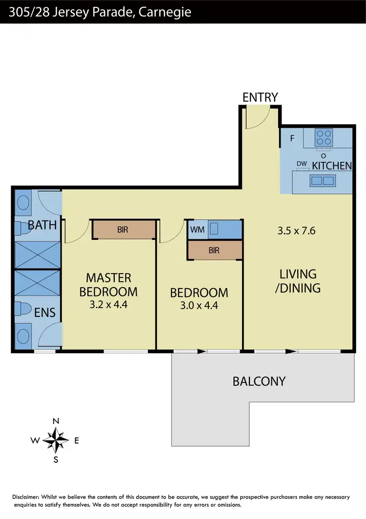 Floorplan of Homely apartment listing, 305/28 Jersey Parade, Carnegie VIC 3163