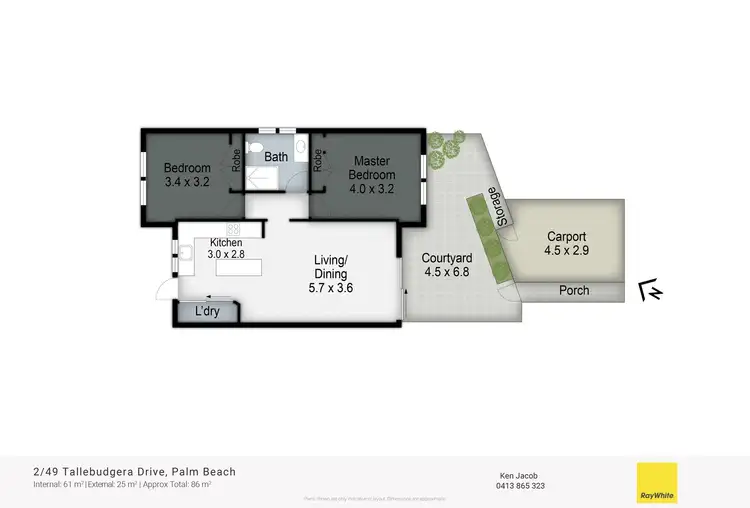 Floorplan of Homely unit listing, 2/49 Tallebudgera Drive, Palm Beach QLD 4221
