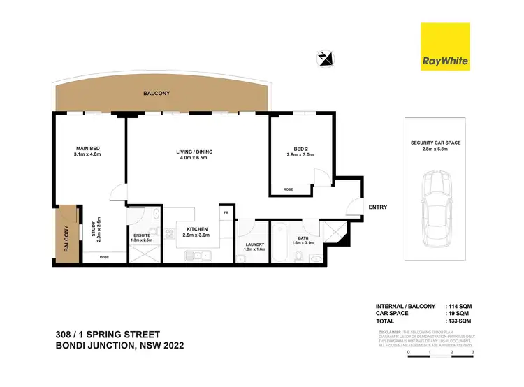 Floorplan of Homely apartment listing, 308/1 Spring Street, Bondi Junction NSW 2022
