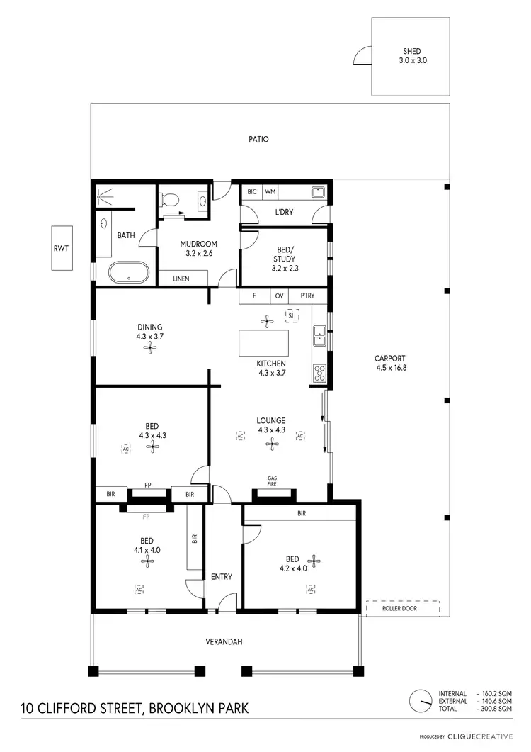 Floorplan of Homely house listing, 10 Clifford Street, Brooklyn Park SA 5032