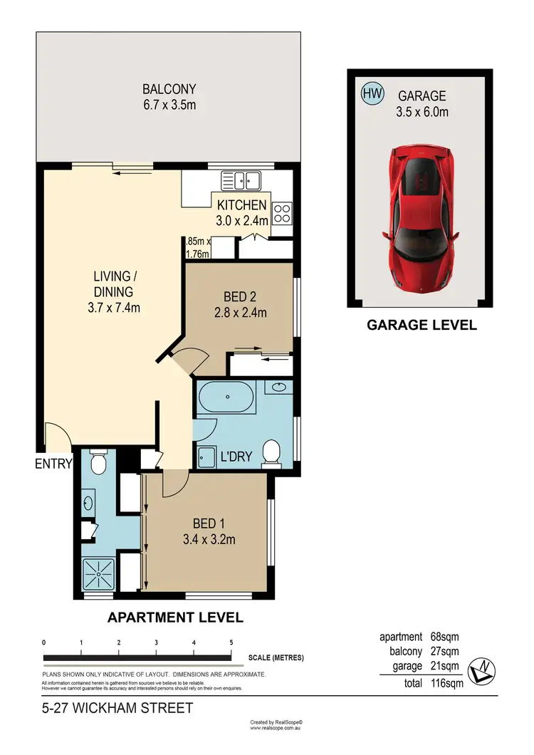 Floorplan of Homely apartment listing, 5/27 Wickham Street, Newmarket QLD 4051