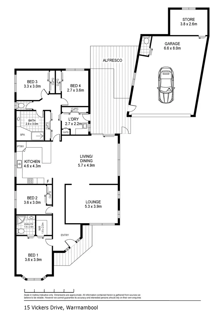 Floorplan of Homely house listing, 15 Vickers Drive, Warrnambool VIC 3280