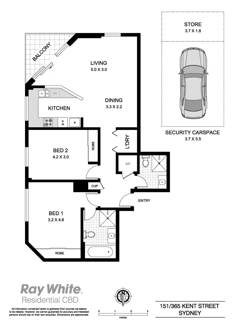 Floorplan of Homely apartment listing, 151/365 Kent Street, Sydney NSW 2000