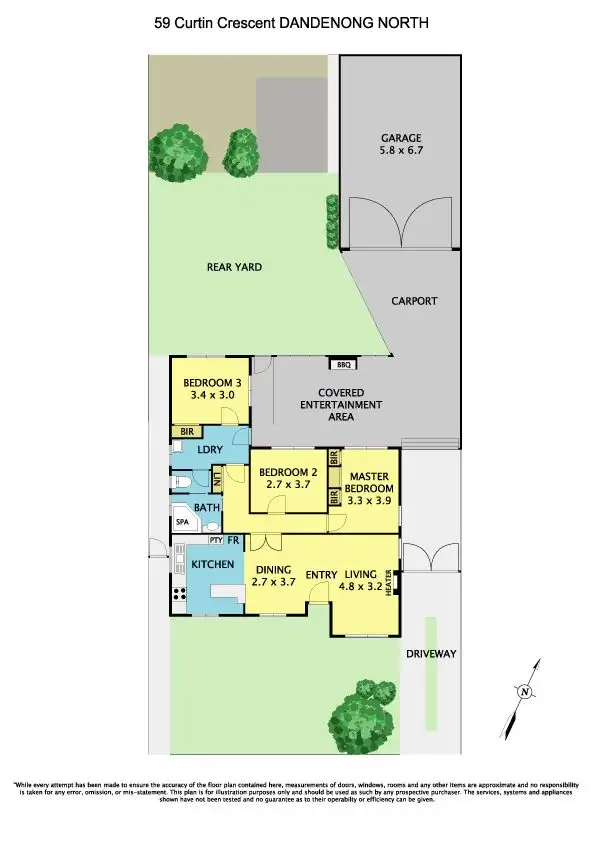 Floorplan of Homely house listing, 59 Curtin Crescent, Dandenong North VIC 3175