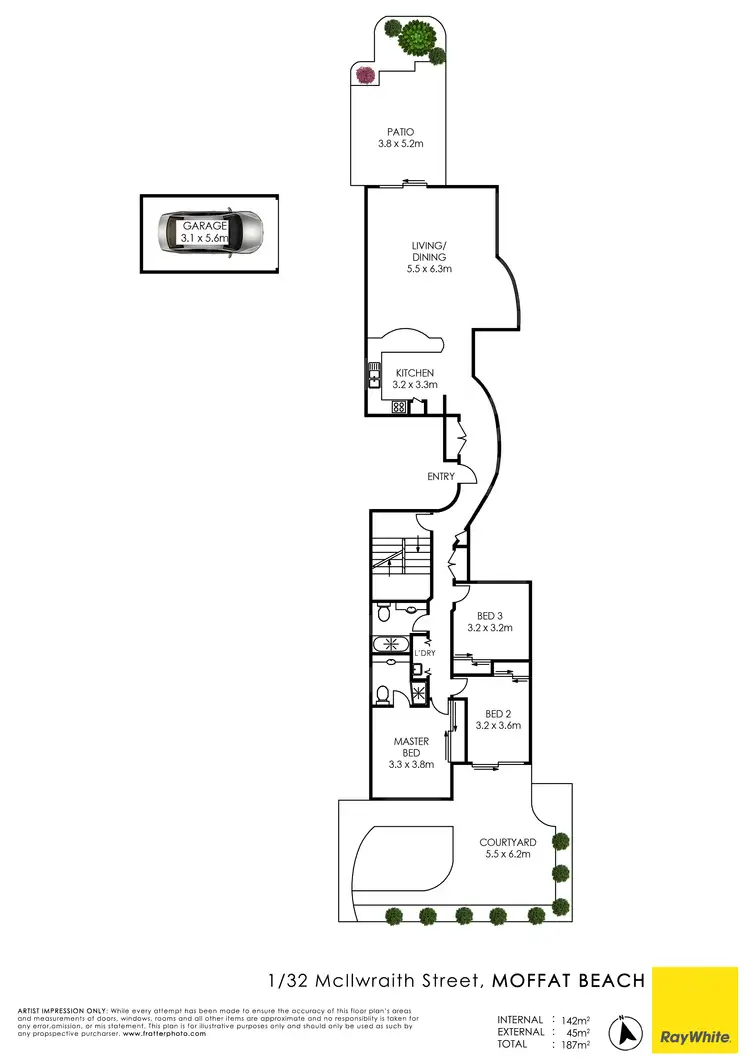 Floorplan of Homely unit listing, Unit 1/32 McIlwraith Street, Moffat Beach QLD 4551