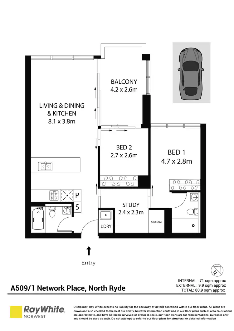 Floorplan of Homely apartment listing, 509/1 Network Place, North Ryde NSW 2113