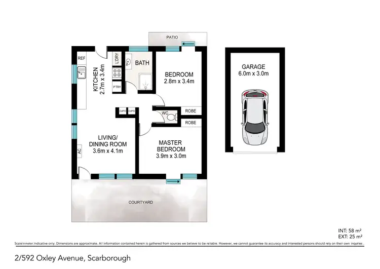 Floorplan of Homely villa listing, 2/592 Oxley Avenue, Scarborough QLD 4020