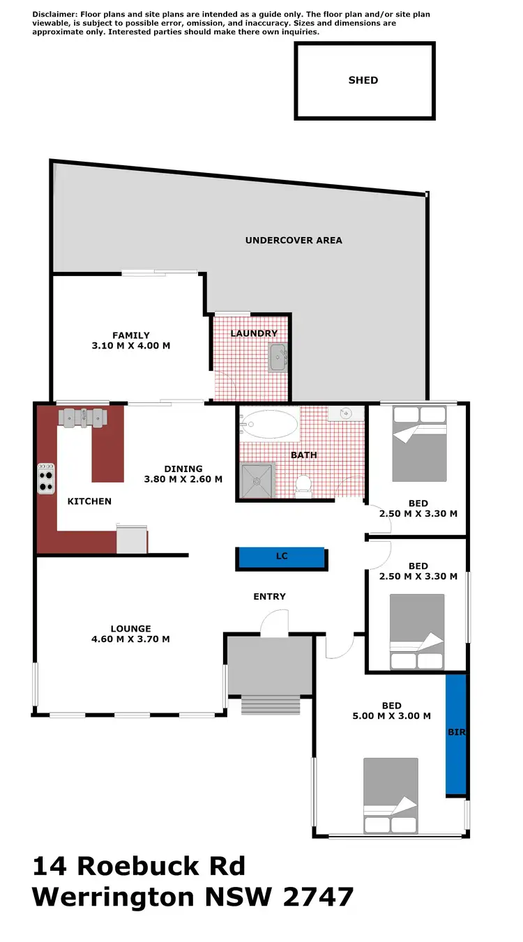 Floorplan of Homely house listing, 14 Roebuck Road, Werrington NSW 2747
