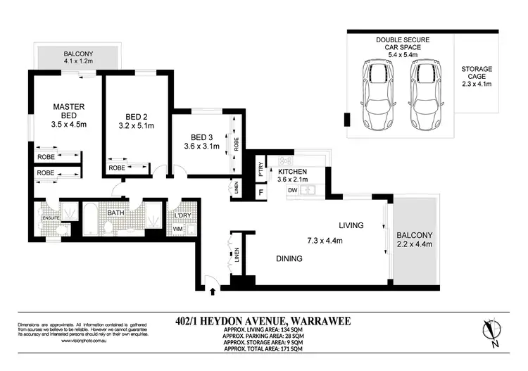 Floorplan of Homely apartment listing, 402/1 Heydon Avenue, Warrawee NSW 2074
