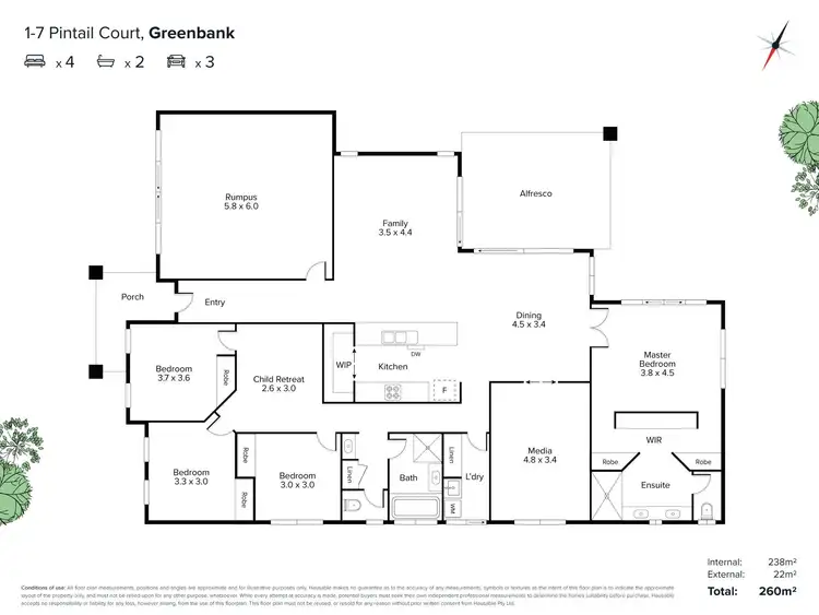 Floorplan of Homely house listing, 1-7 Pintail Court, Greenbank QLD 4124